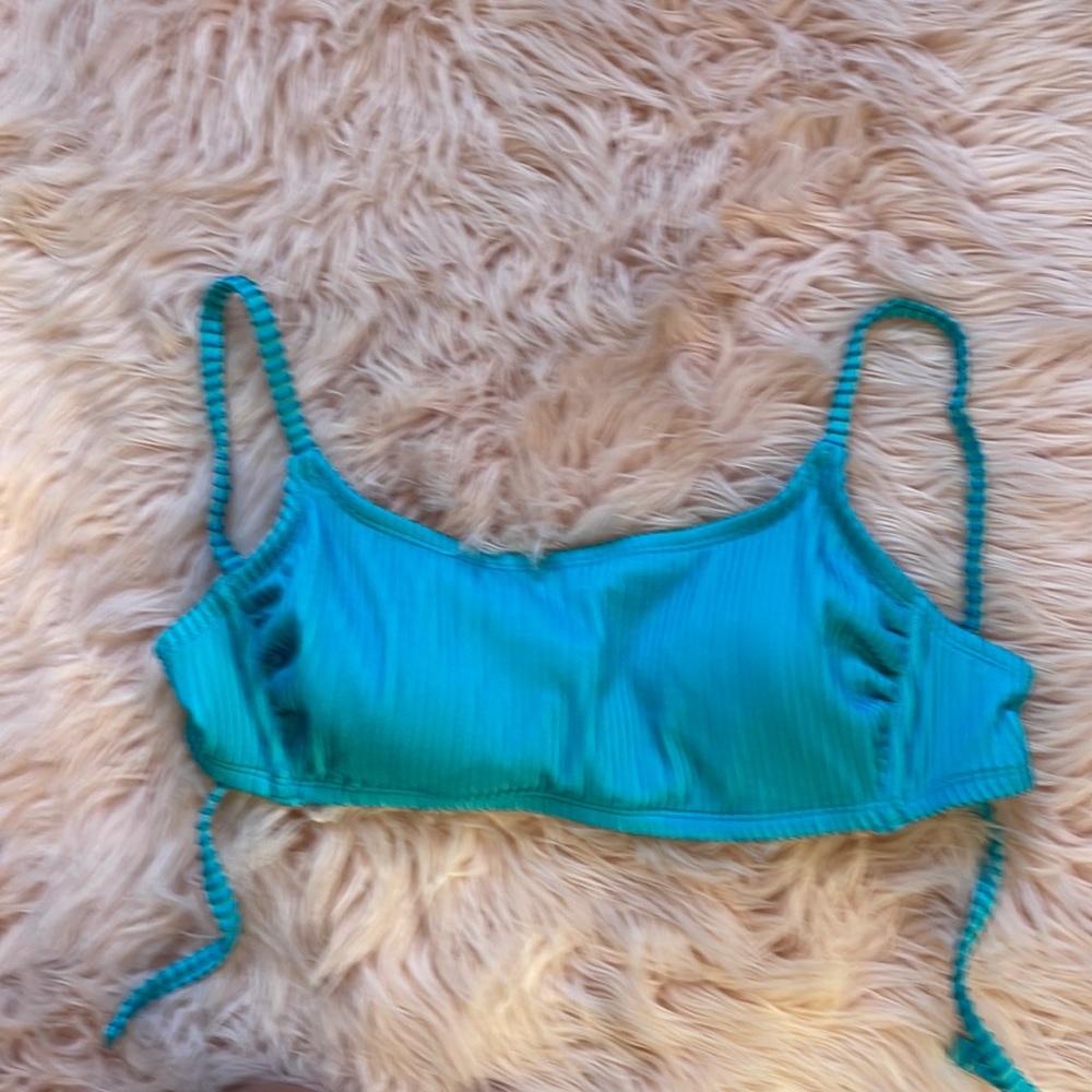 Blue ribbed target bikini. Never worn before. Size D/DD.